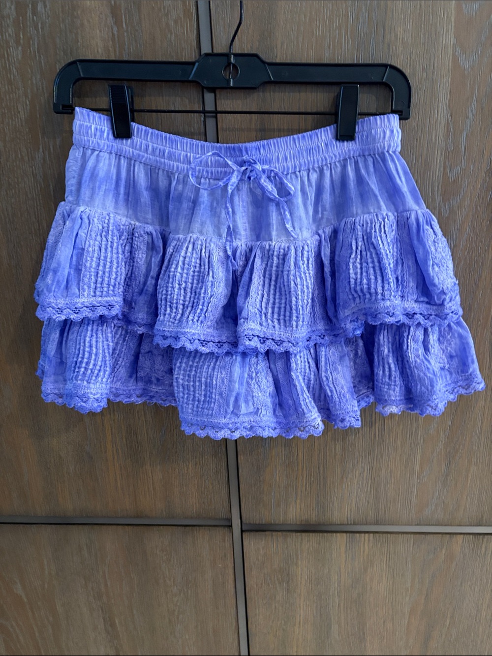 Tiered Ruffle Mini Skort in  Purple Lavender Hue